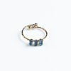 Δαχτυλίδι ατσάλινο Cuoro χρυσό με πέτρες μπλε ζιργκόν
