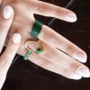 Χειροποίητο ελαστικό δαχτυλίδι Cuoro με αβεντουρίνη